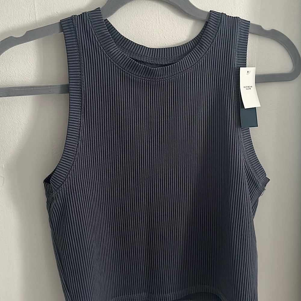 Hollister blue/grey high neck tank top. breathable lined material
